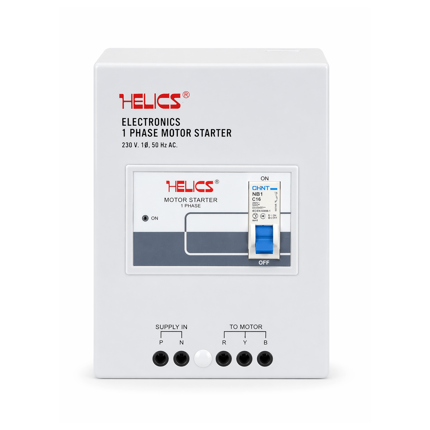 Helics 1 Phase Motor Starter 230V Electric Motor Control Panel